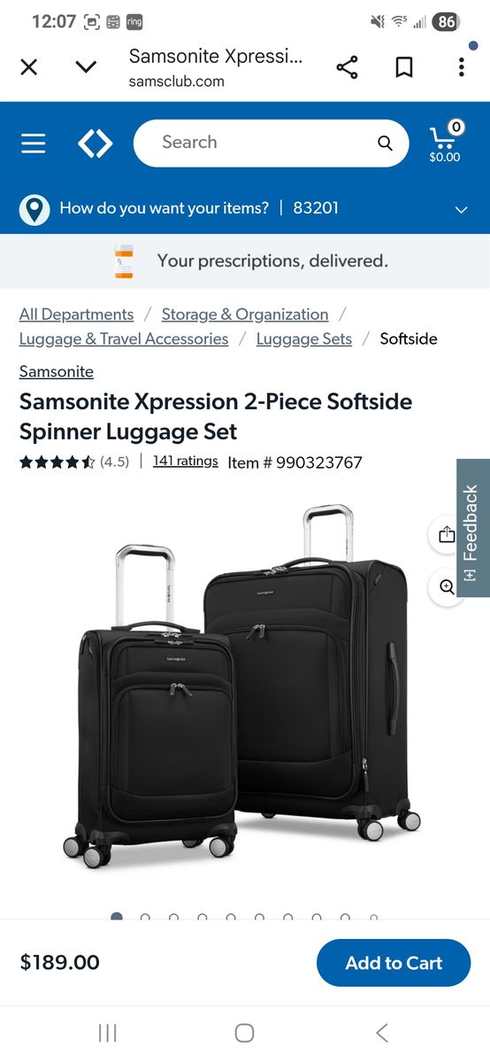 New Samsonite luggage