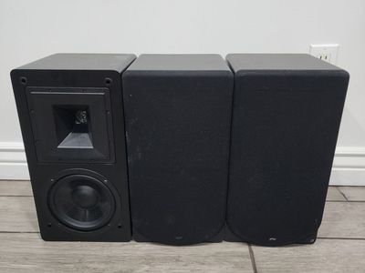 SET OF THREE HSU HB-1 BOOKSHELF SPEAKERS WORKS GREAT NICE QUALITY HIGH END HOME AUDIO