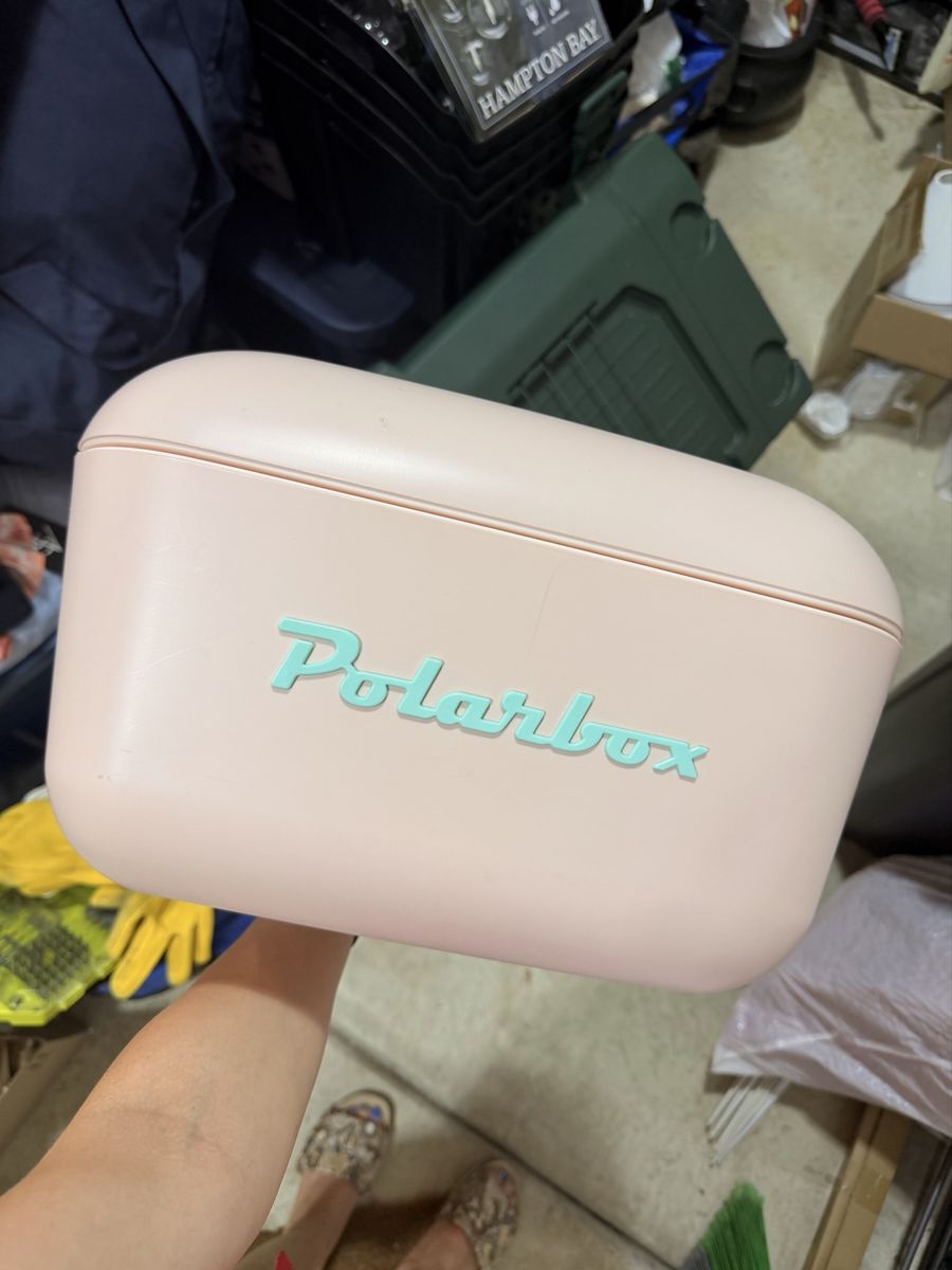 Polarbox Classic Pastel Pink Portable Cooler with Leather Strap