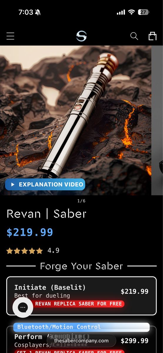 Darth revan baselit saber