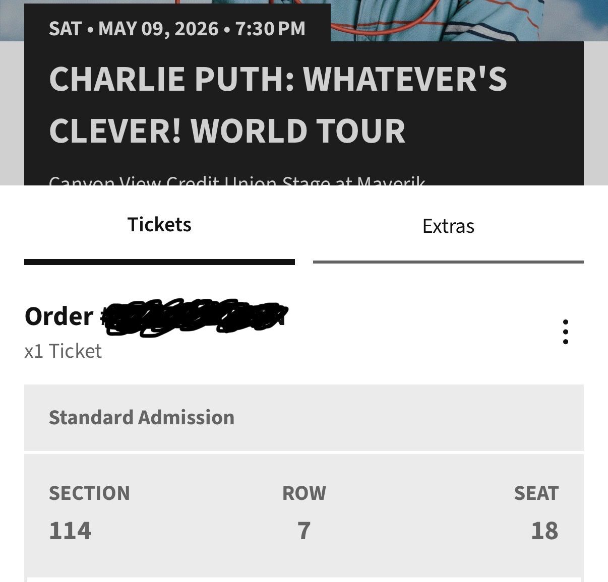 Ticket to Charlie Puth
