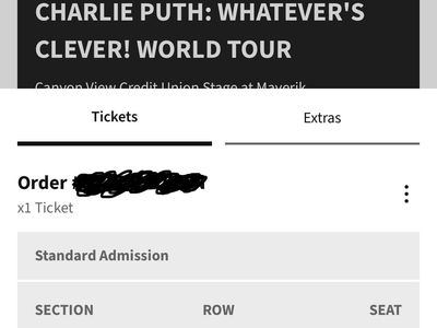 Ticket to Charlie Puth