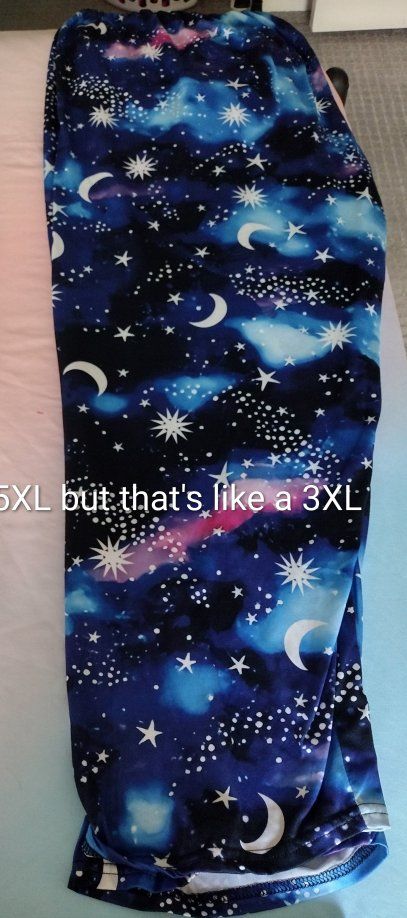 Full Length Galaxy Print Leggings with Stars and Moons - Size 5XL (fits like 3XL)