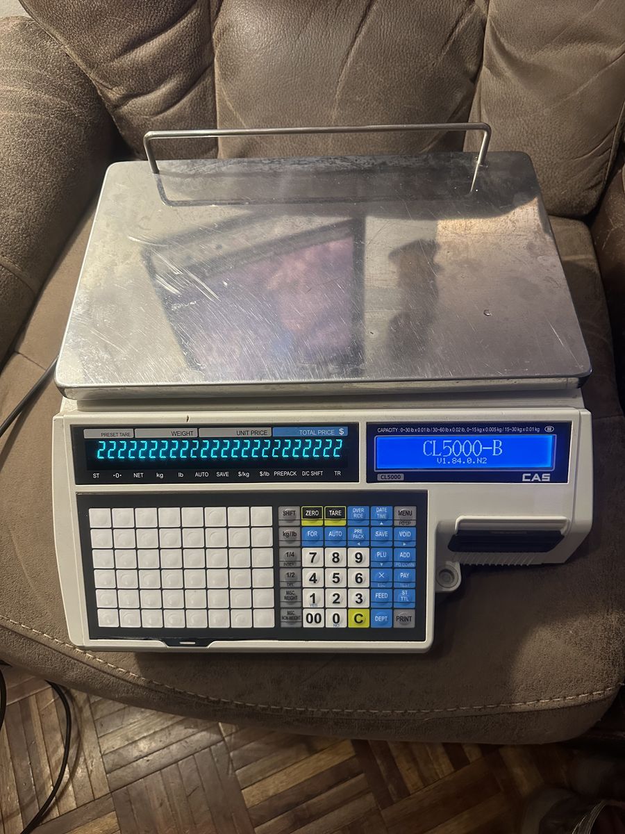 CAS CL5000B-30/60, Dual Capacity Label Printing Scale with Built-in Ethernet