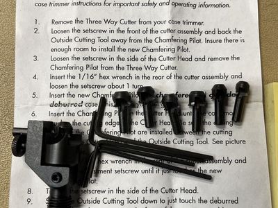 RCBS 3-Way Case Trimmer Cutter & Chamfering Pilots (Multiple Sizes Available)