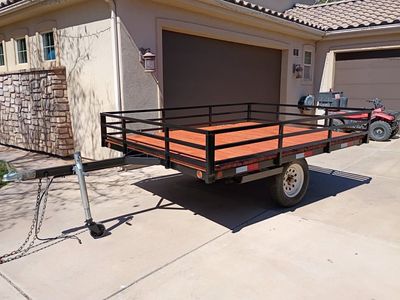 Deck over flatbed utility trailer 9X7