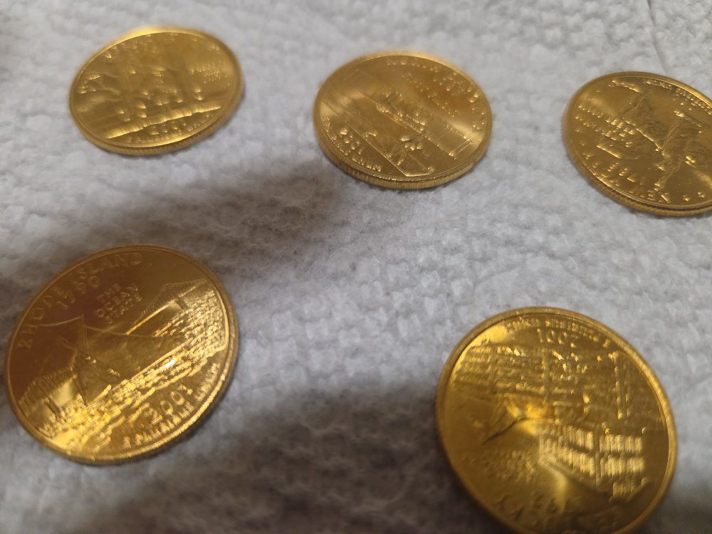 2001 gold plated state quarters uncirclated