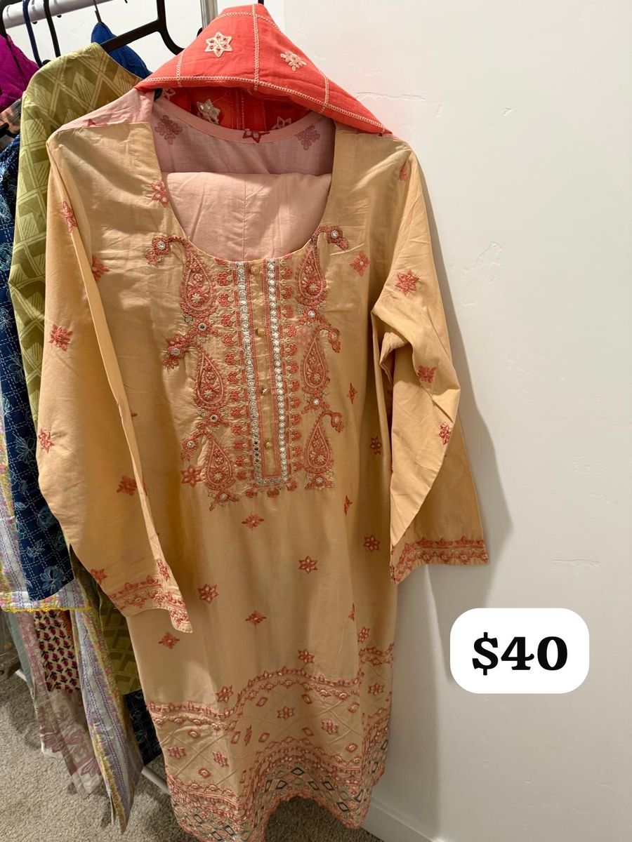 Pakistani Indian Women's Kurta Kameez Dupatta Set