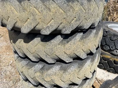 Set of 4 Used Heavy Duty Industrial Forklift / Telehandler Tires