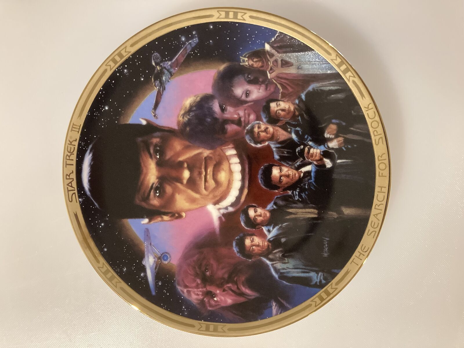 Vintage Star Trek Porcelain Collectors Plate - THE SEARCH FOR SPOCK - 1995 w/COA
