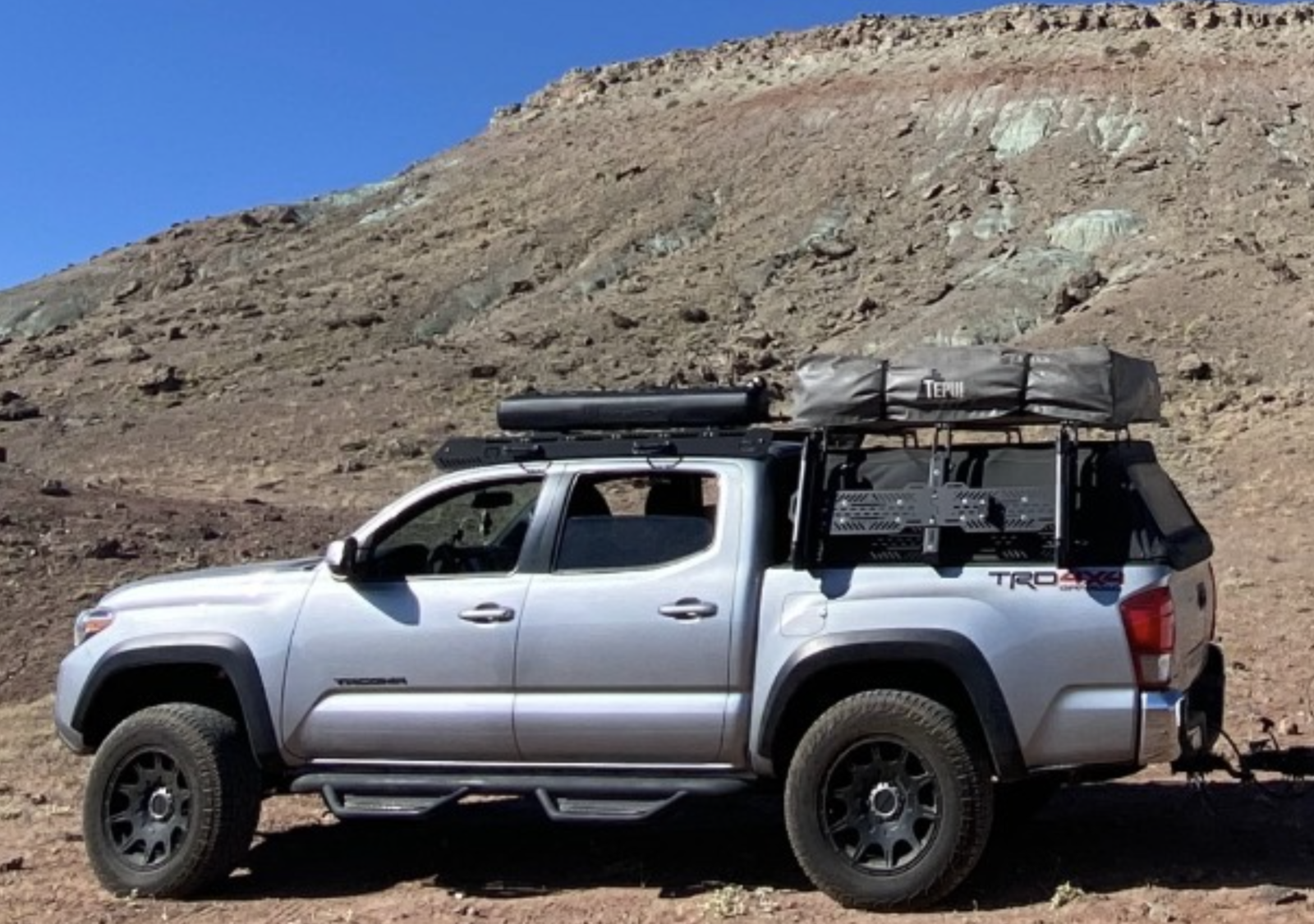 Overlanding Truck System - Thule Roof Top Tent + Uptop Overland Rack + Softtopper - Turnkey Set Up