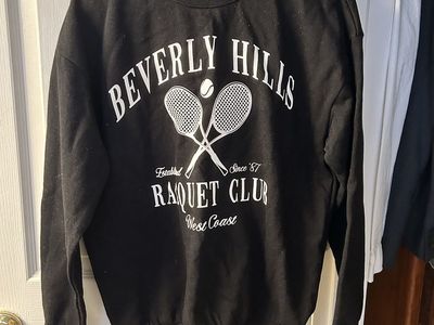 No Boundaries Beverly Hills Racquet Club West Coast Sweatshirt Black Women's XS (0-2) Cotton Blend