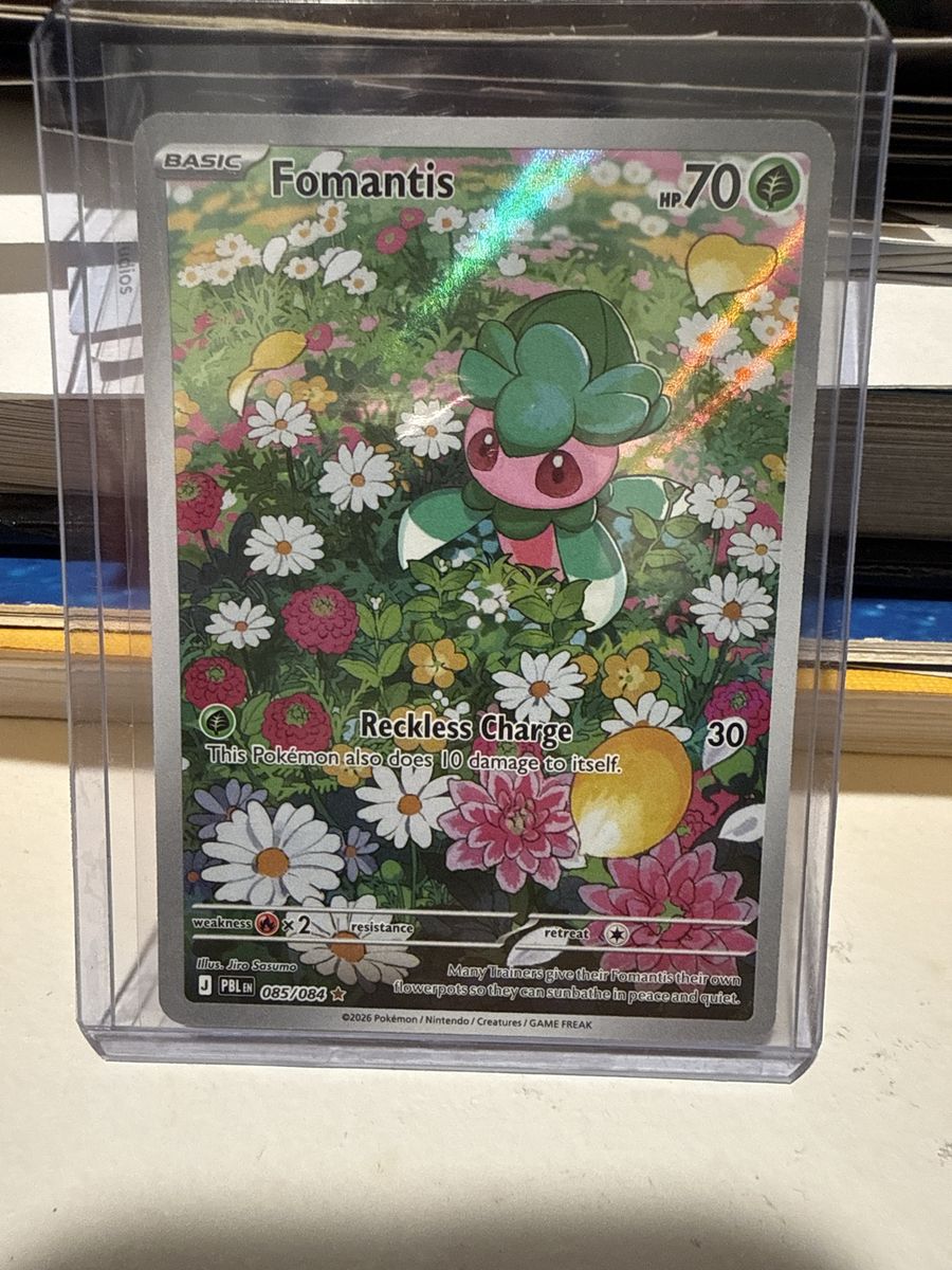 Pokemon Fomantis 085/084 Secret Rare Basic 70 HP Reckless Charge Card