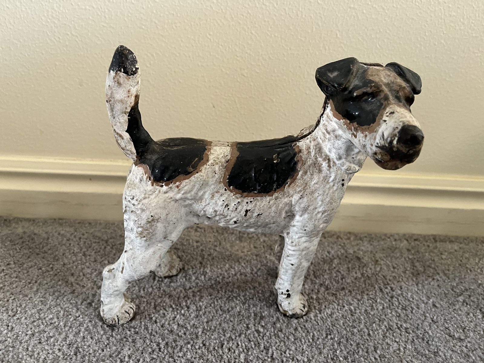 Vintage Cast Iron Terrier Dog Doorstop Statue