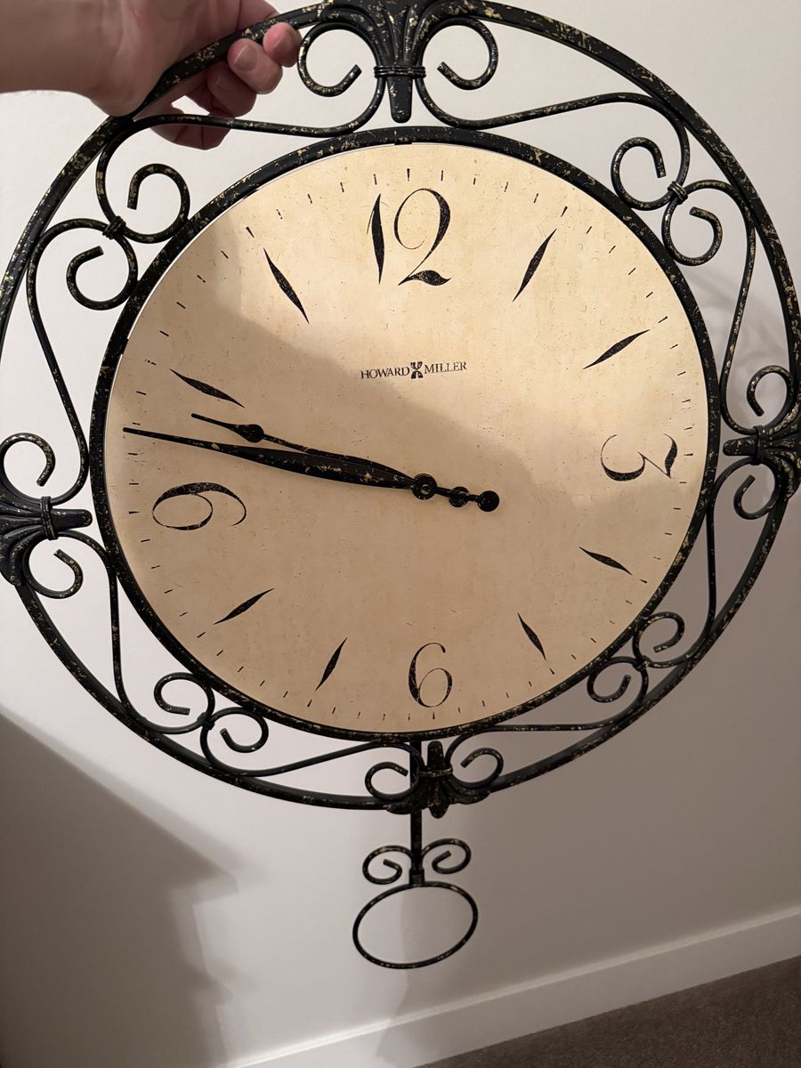 Howard Miller Decorative Wrought Iron Wall Clock