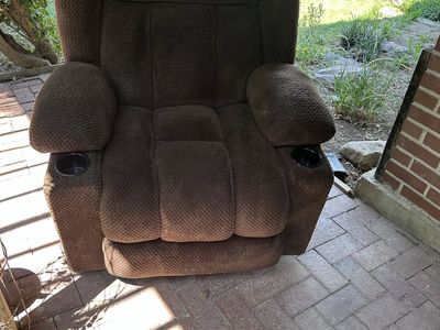 Oversized Rust Brown Polyester Power Lift Assist Power Recliner Chair with Massage and Heat for Elderly