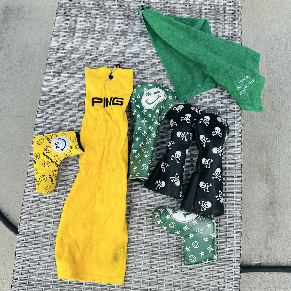 Misc golf head covers and towels