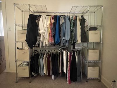 Adjustable Metal Wire Closet Organizer / Garment Rack - Heavy Duty