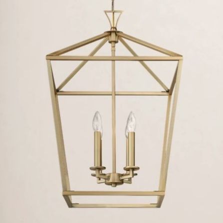 New Birch Lane Hastings 4-Light Chandelier Warm Brass Open Frame