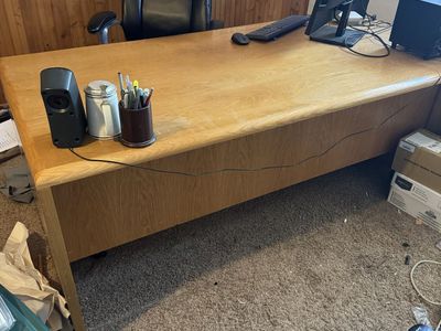 Solid oak executive desk