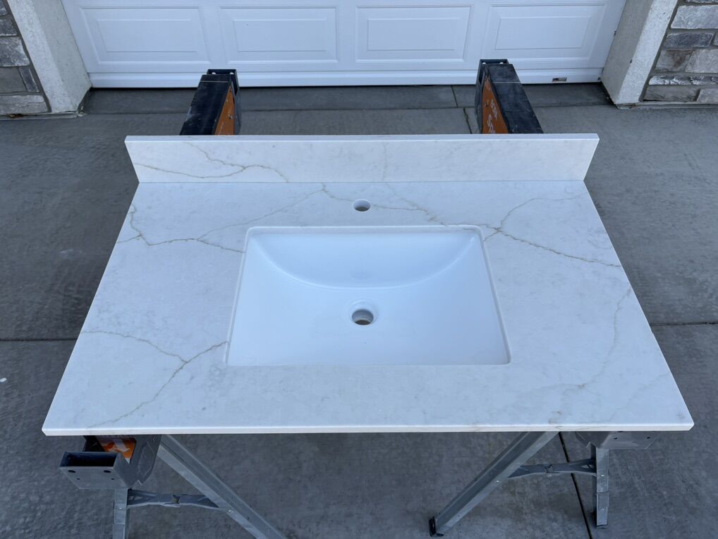36.5” Quartz bathroom countertop