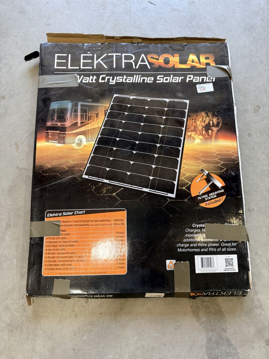 80 watt RV or Camper solar panel