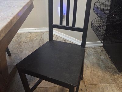 Set of 6 Black Wooden Dining Chairs