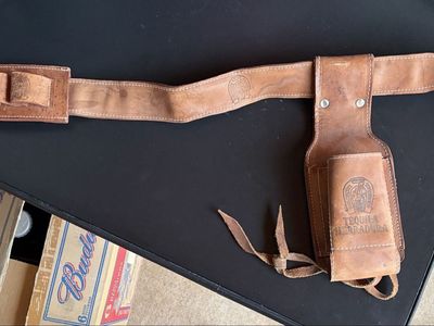Tequila Herradura Leather Shot Glass Holder Belt with Holster - Rustic Barware Accessory