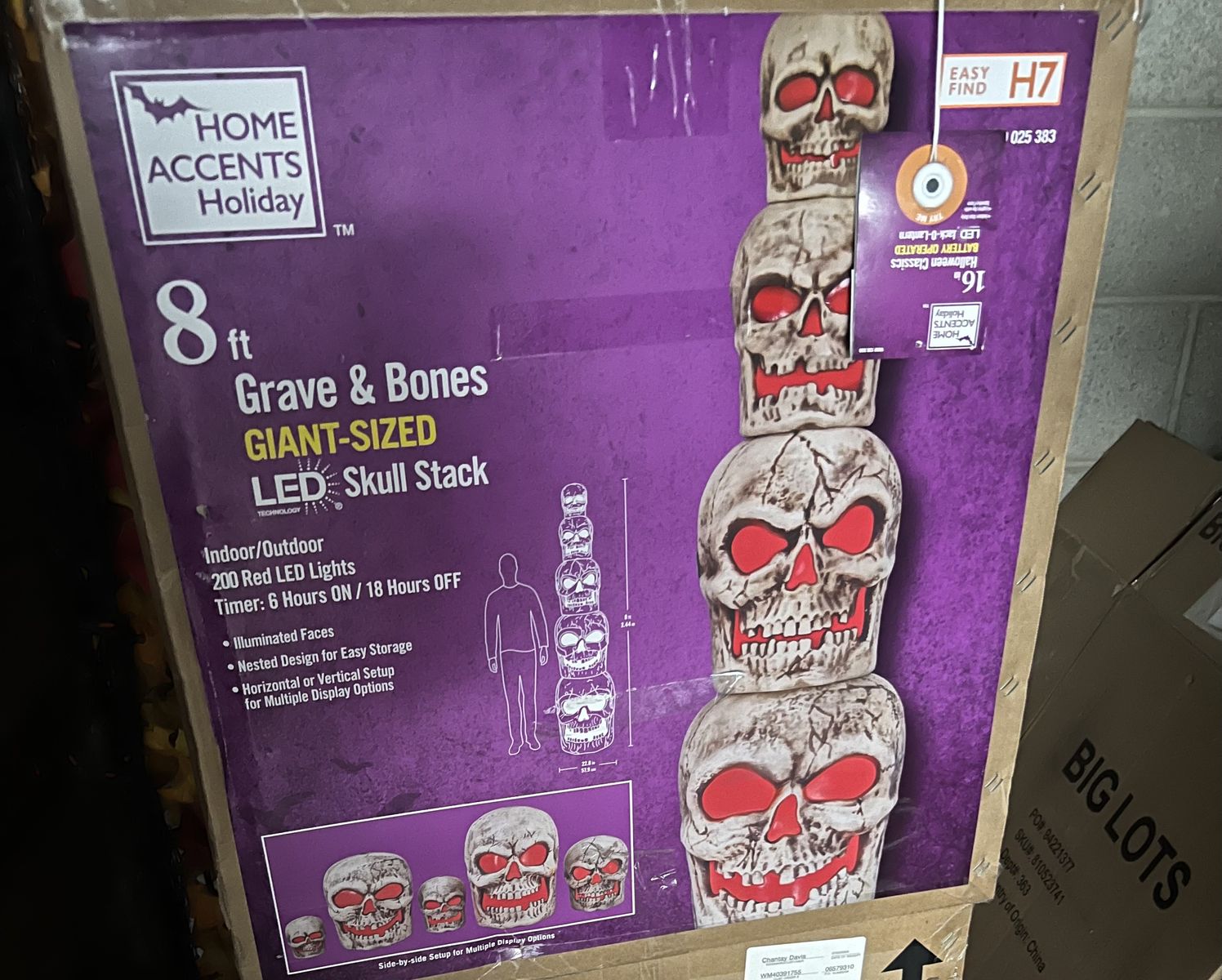 Home Depot Halloween 8FT Skull Stack - NIB - Two available- $265.00 Each Box