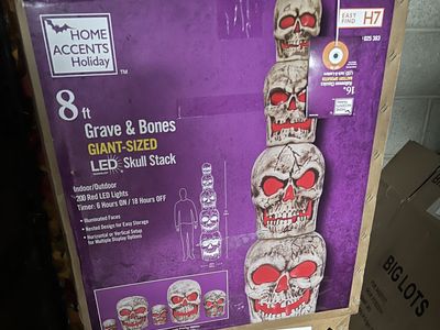 Home Depot Halloween 8FT Skull Stack - NIB - Two available- $265.00 Each Box