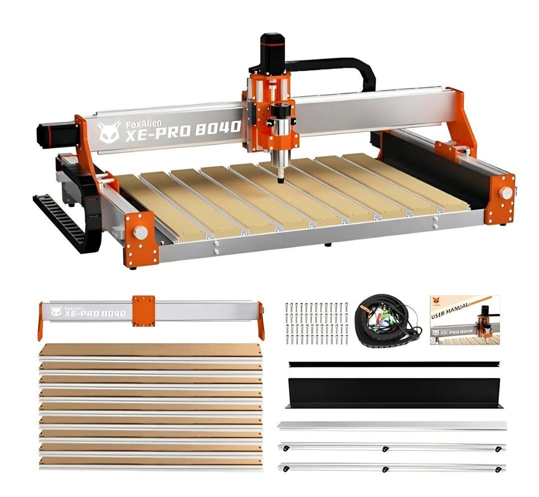 FoxAlien XE-PRO 8040 X-axis Extension Kit with Upgraded Hybrid Spoilboard Worktable, Compatible with XE-PRO CNC Router Machine