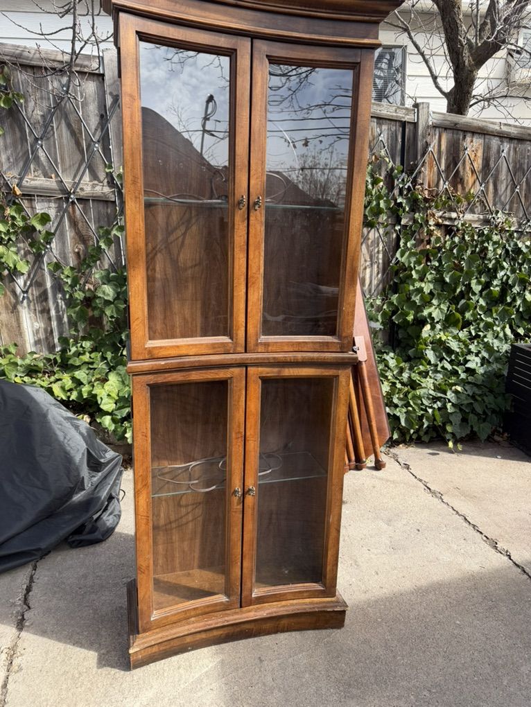 China Cabinet/Display Case. Unique Curved Profile.