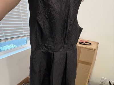 Chelsea & Violet Women's Black Sleeveless Textured Fit & Flare Dress - Size Medium
