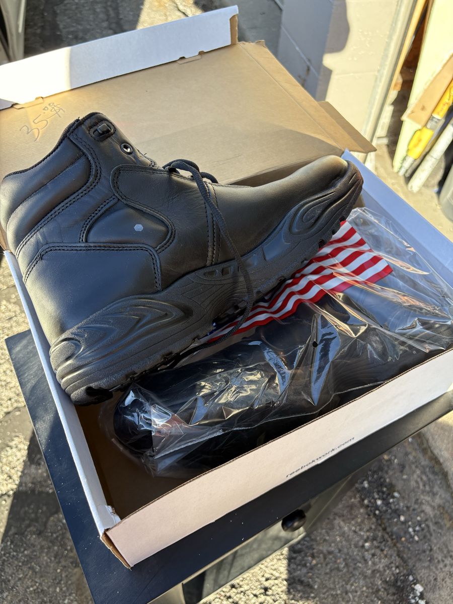 Reebok Men's CP8500 Black Leather Work Boots - Size 13M, Made in USA