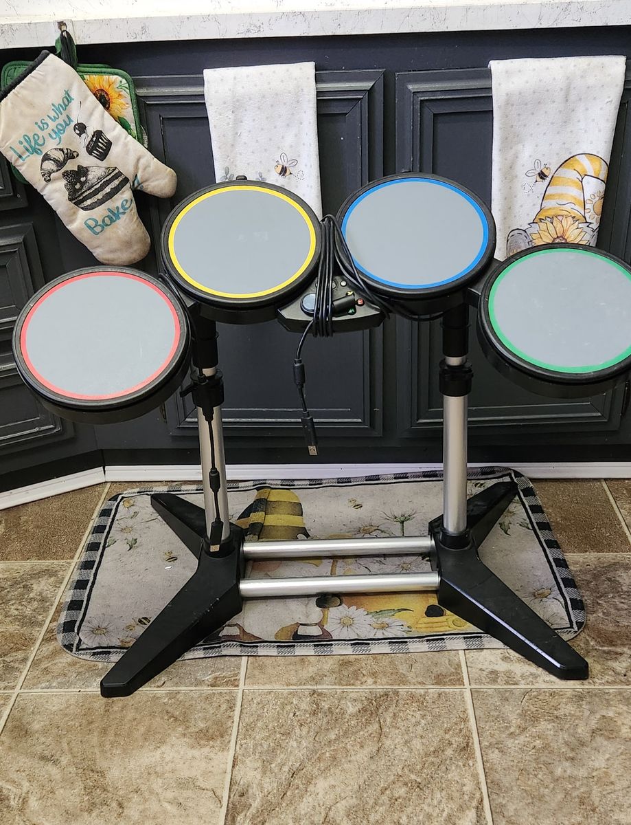 Harmonix Rockband XBOX 360 Wired Drum Set No Foot Pedal Or drum sticks.