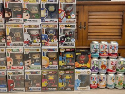 Box of Funk Pops and Sodas