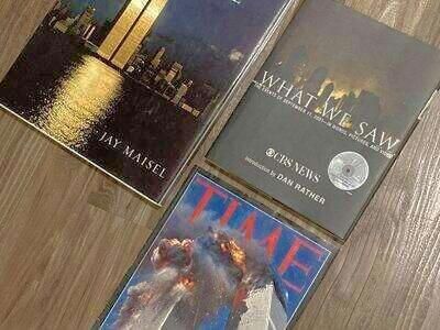 9-11 HARDBACK BOOK DVD & TIME MAGAZINE MEMORABILIA