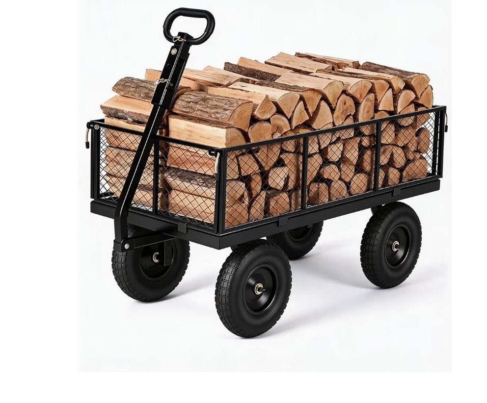 2-in-1 Multi-Purpose Heavy Duty Garden Cart with Removable Sides