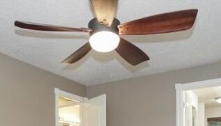 62 inch total diameter 5 Blade Ceiling FAN with Flush mount LIGHT: Reversible 6 Speeds,  Ultra-Quiet, Remote