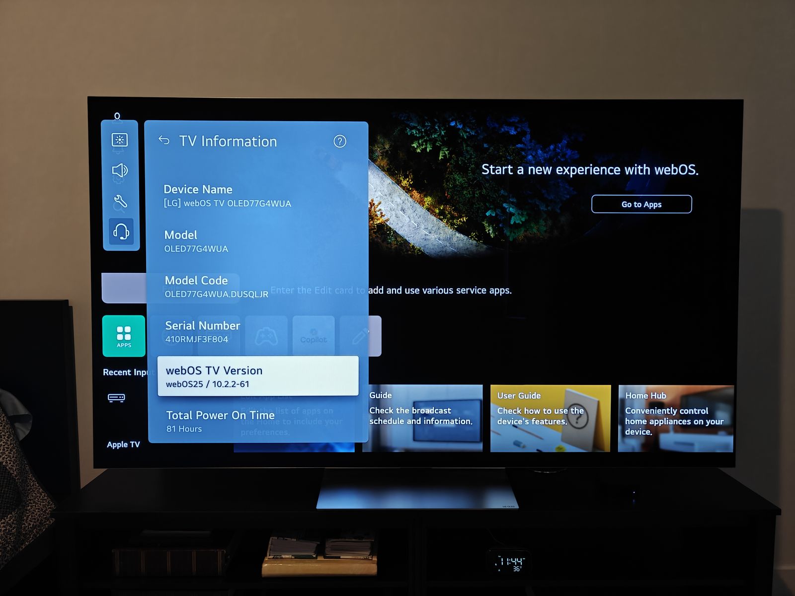 LG 77" G4 OLED near new, free stands
