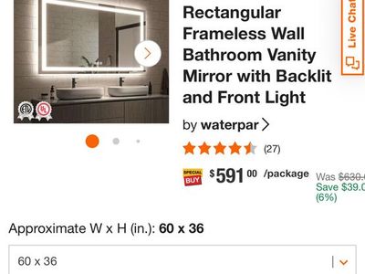 60x36 Vanity Bathroom Mirror