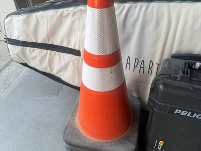 Orange Traffic Safety Cone with Reflective Collar and Black Base