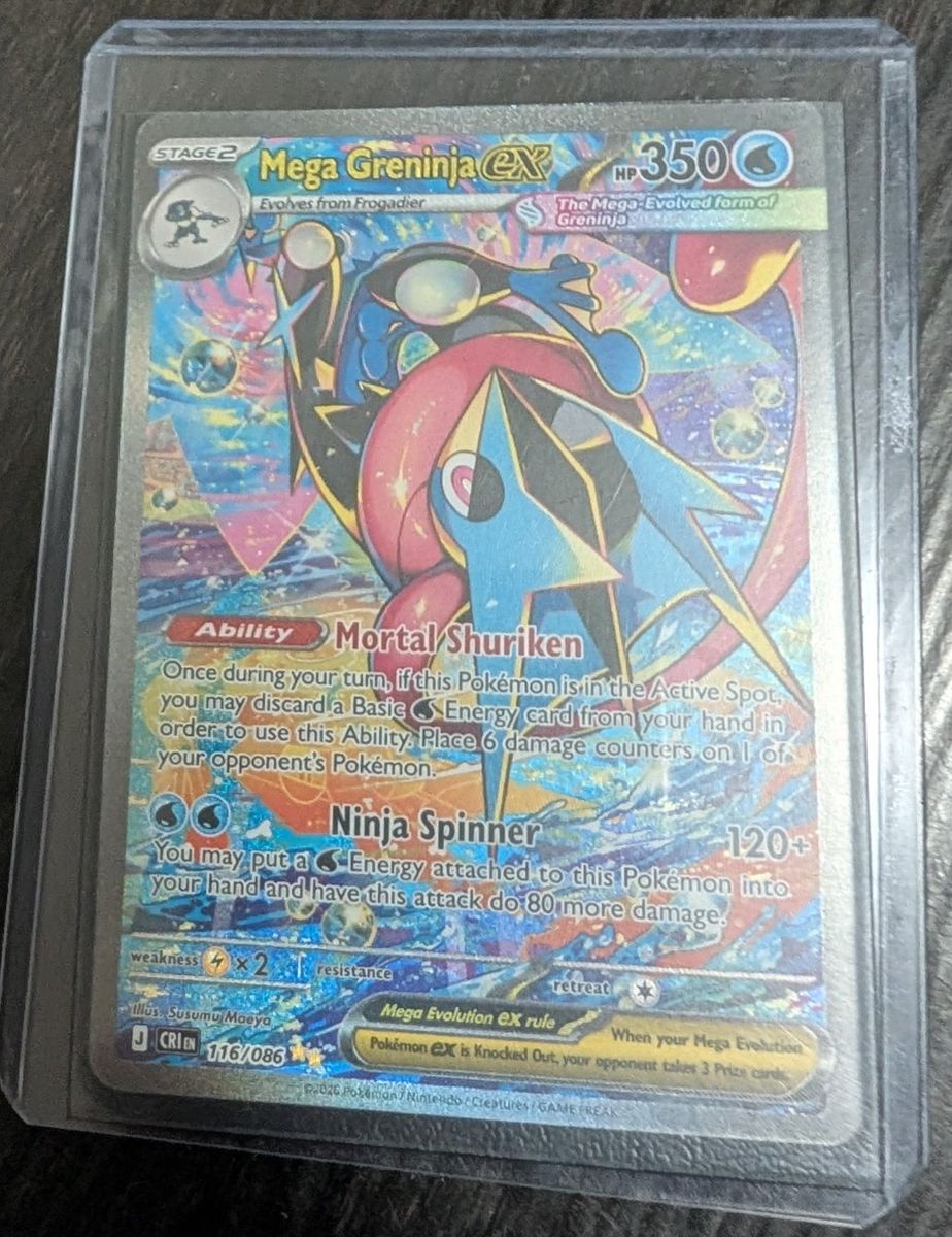 Pokemon TCG Mega Greninja EX 116/086 Full Art Chaos Rising  Pre-Release