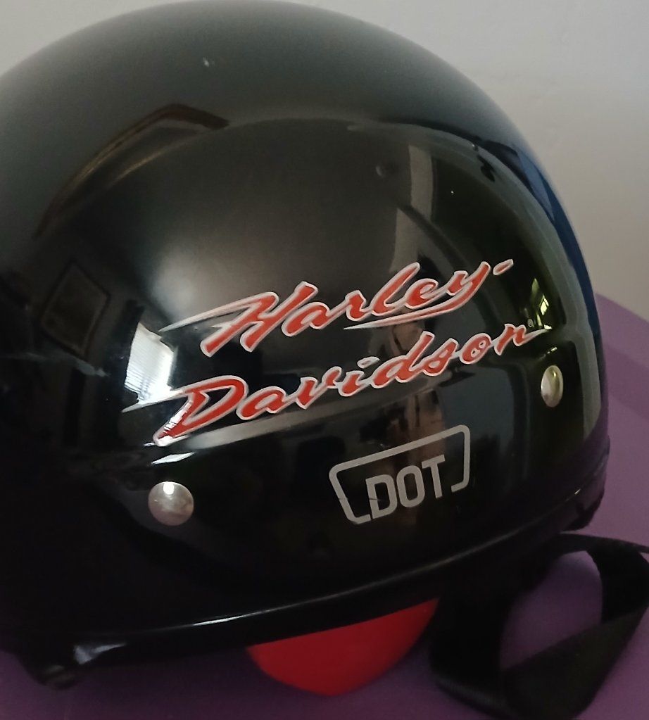 Harley-Davidson HD-51V Black Half Helmet with Visor - DOT Approved