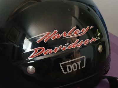 Harley-Davidson HD-51V Black Half Helmet with Visor - DOT Approved
