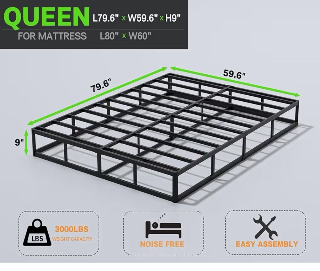 Queen Box Spring 9 Inch High Profile NEW