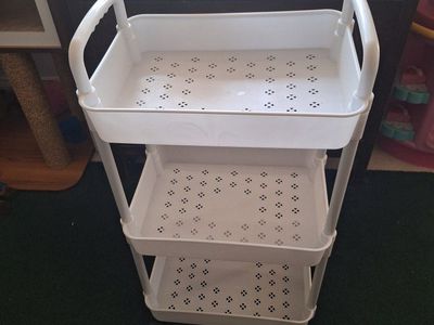 NEW: 3-Tier Plastic Rolling Utility Cart