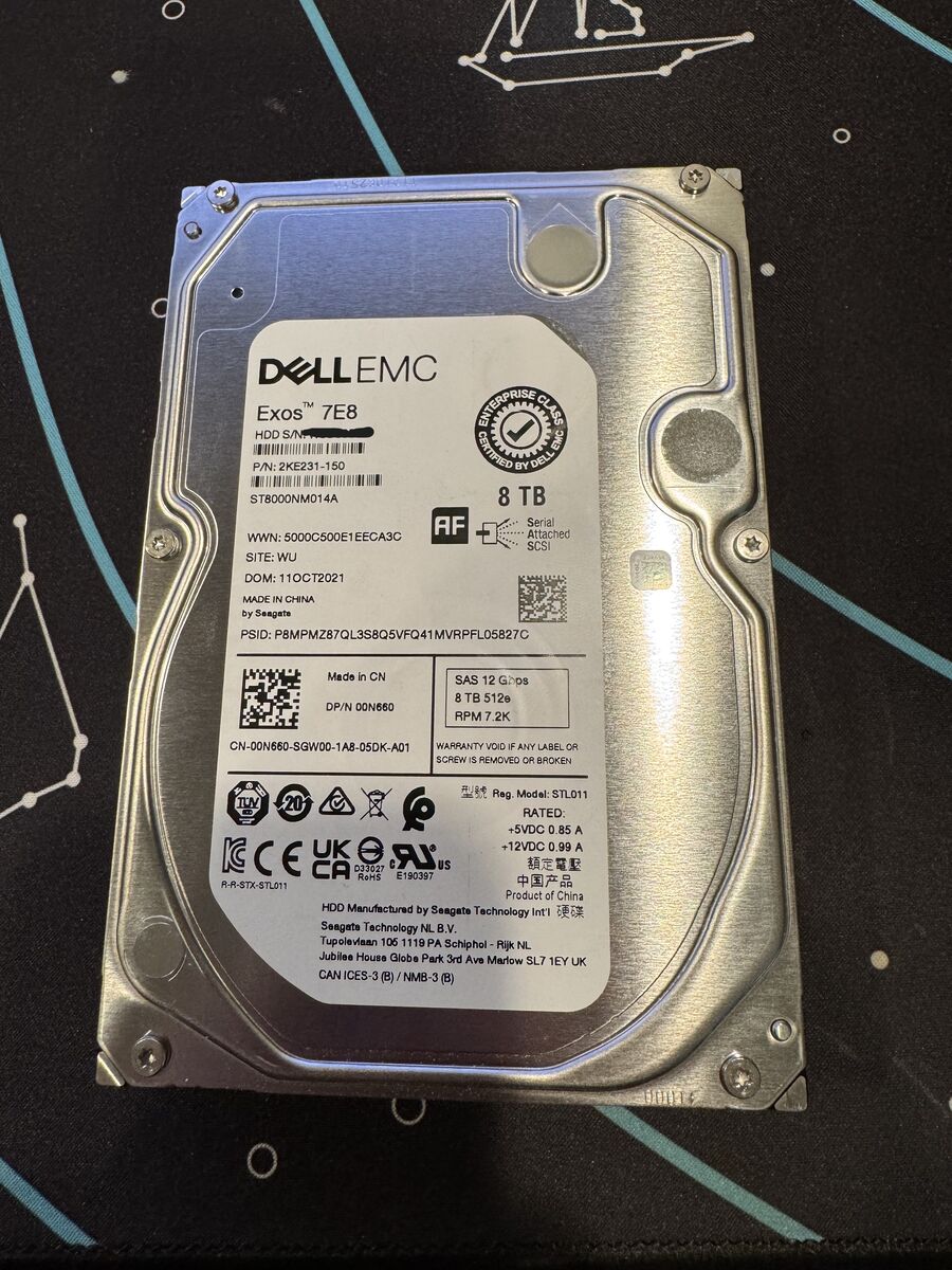 Dell EXOS 7E8 8TB SAS Hard Drive