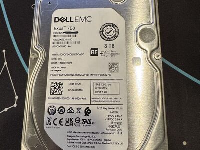 Dell EXOS 7E8 8TB SAS Hard Drive
