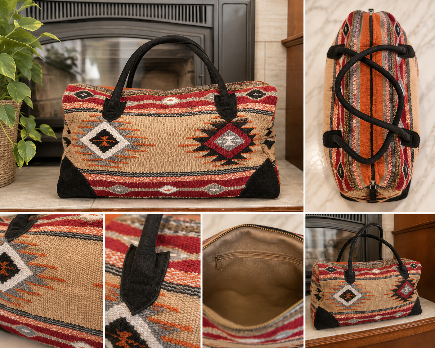 Weekender Travel Bag With Straps El Paso Saddle Blanket Co Southwestern Duffle